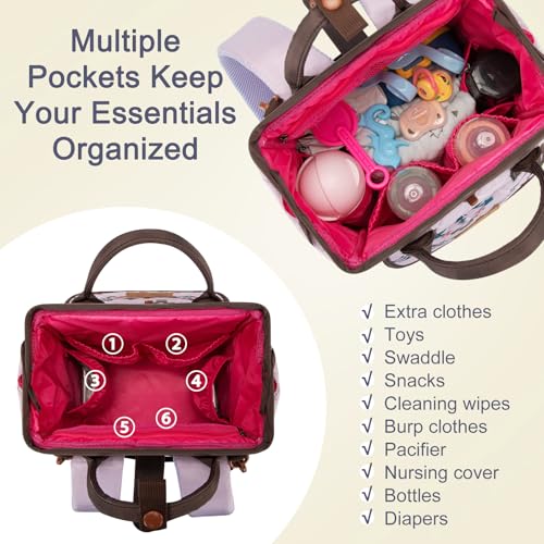 Montana West Wrangler Aztec Diaper Bag Backpack Western Backpacks for Moms Baby Essentials Bag with Twist-Lock Closure, Insulated Pockets, Portable Changing Pad, Stroller Straps, Pacifier Case - color: Aztec Purple