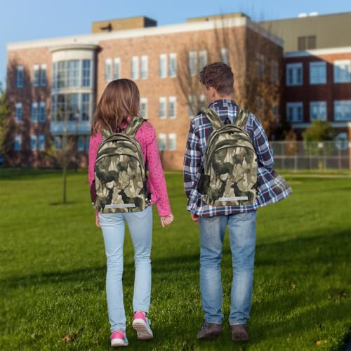 Camouflage Deers Backpack with Chest Strap Reflective Lightweight Travel Hiking Backpack for Men Women Waterproof Daypack Back Pack for Commute Camping