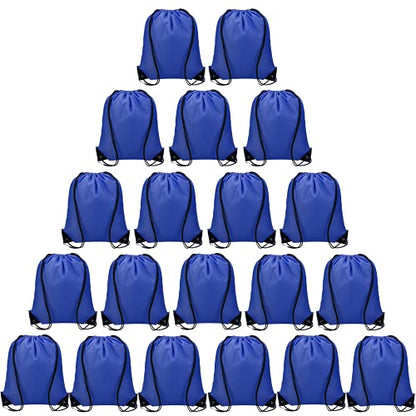 Vorspack 100 Pcs Drawstring Bags Bulk - Lightweight Drawstring Backpack, Cinch Bag for Party Sport Gym Trip Gift - Blue - color: Blue