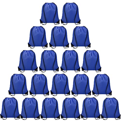 Vorspack 100 Pcs Drawstring Bags Bulk - Lightweight Drawstring Backpack, Cinch Bag for Party Sport Gym Trip Gift - Blue - color: Blue