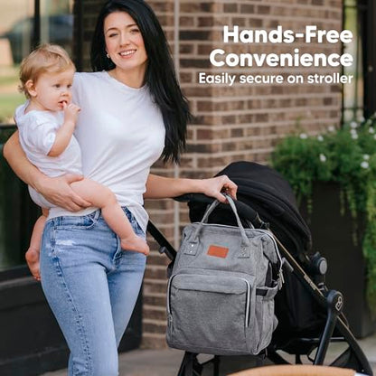 KeaBabies Baby Diaper Bag Backpack - Large Baby Bag for Boys, Girls, Waterproof Multi Function Travel Diaper Backpack with Changing Pad, Durable Travel Essentials for Moms and Dads (Classic Gray) - color: Classic Gray