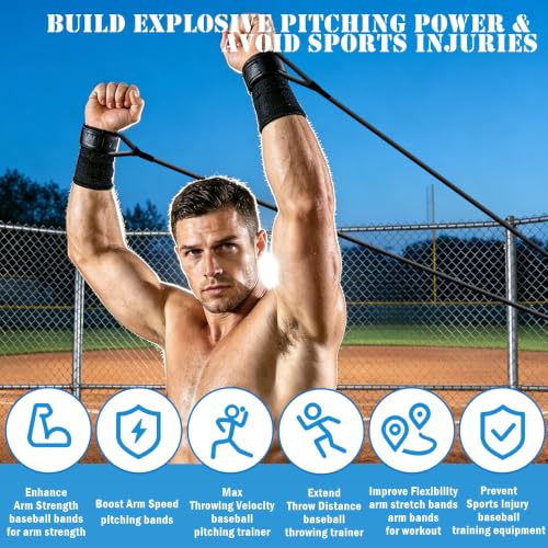 Resistance Bands for Baseball Pitchers, Professional Pitching Bands Baseball & Softball Throwing Trainer, Resistance Bands for Arms, Baseball Training Bands for Youth and Adult Pitching Workout