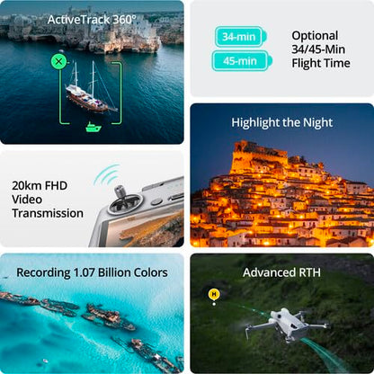 DJI Mini 4 Pro Drone Fly More Combo Plus with RC 2 Controller Bundle | 4K HDR Camera Omnidirectional Obstacle Sensing | 52-Min Flight Time (CP.MA.00000740.01) + BackPack + 64GB Card + More