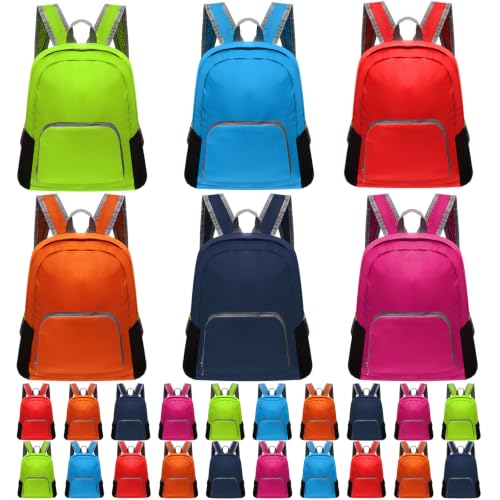 Patelai 48 Pcs 17" Backpacks in Bulk for School Kids Wholesale Bookbags Lightweight Back Pack for Girls Boys Outdoor Travel(Bright Color) - color: Bright Colors
