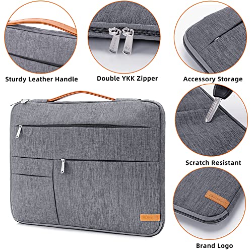 KINGSLONG 14 inch Laptop Sleeve Bag, Slim Shockproof Handbag, Computer Carrying Case Cover Compatible with MacBook Air/Pro Acer Asus Dell HP Grey - color: Grey, size: 14 inch
