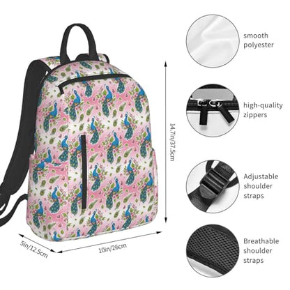 Casual Travel Rucksack Beautiful Peacock Pink, Self-Standing, Mesh Side Pockets, for Cycling & Weekends - color: Picture (48)