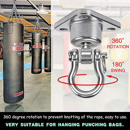 Stainless Steel Hanger with Smooth Swing Bearings, Heavy Duty 180°+360° Swivel Swing Hook, 1500 lb Capacity Playground Yoga Hammock Chair Rope, sandbag Porch Swing Bag Sleeve - size: style 1