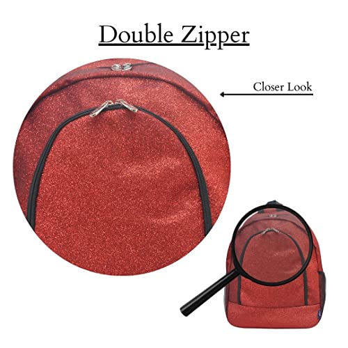 NGIL Canvas School Backpack (Glitter-Red) - color: Glitter-red