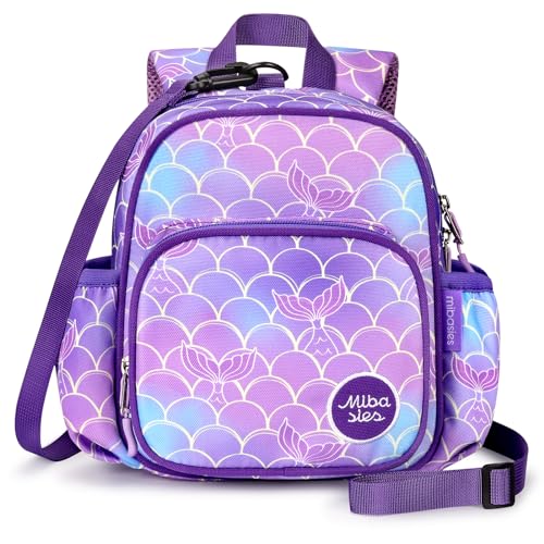 mibasies Backpack Leash for Toddlers 1-3: Baby Backpack for Girls with Anti-Lost Harness - Mermaid Purple - color: Mermaid Tail, style: Leash (Age 1-2)