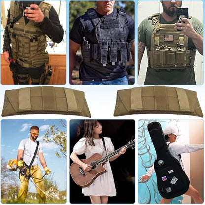 Ultra Thick Shoulder Strap Pad 2 Pack, Heavy Load Backpack Strap Pads, High Elasticity Tactical Bag Shoulder Pads - color: 2PCS-Brown