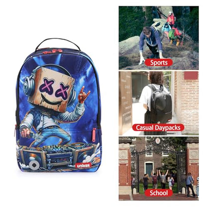 Graffiti Backpack for School, 20L Casual Daypack, Designer Laptop Backpack for 15.6 Inch Laptop - color: Dj