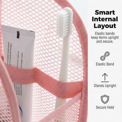 Standing Toiletry Bag, 2026 New Portable Lightweight Travel Toiletry Bag, Organizer Bag Cosmetic Zipper Pouch, Waterproof Dust-Free Stand-Up Small Toiletry Stationery Bag (1, White) - color: White