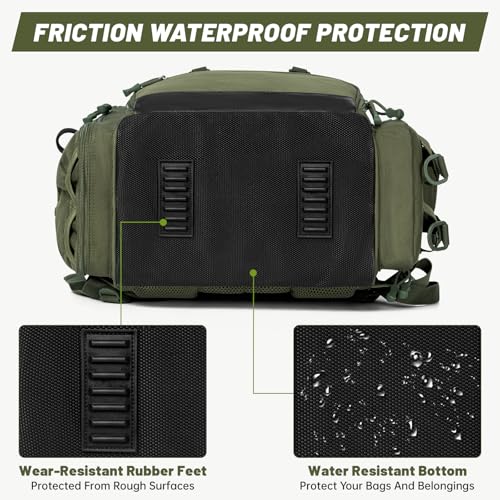 40L Fishing Backpack Water Resistant Fishing Tackle Bag with 2 Rod Holders, Tackle Storage Bag for Anglers(Green Bag Only) - color: Green