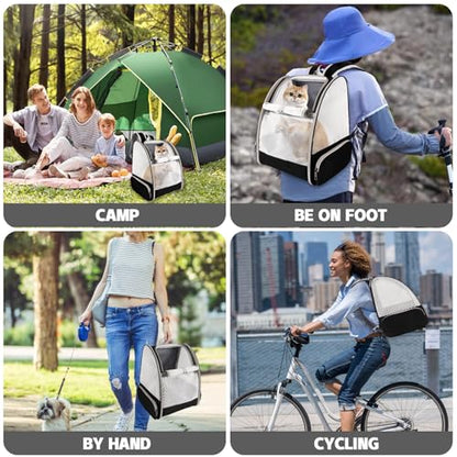 Cat Backpack Carrier,Pet Carrier Airline Approved for Small Dog Cat Puppy Kitten Bunny,Ventilated Mesh Design Animal Backpack for Hiking Camping Travel Bag (Black) - color: Black