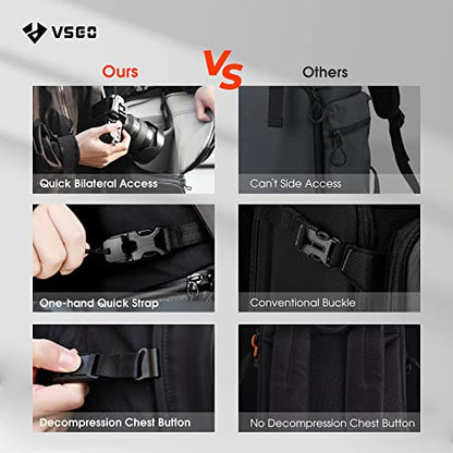 VSGO Black Snipe Camera Backpack 16L – Lightweight 1.1kg Professional DSLR/SLR Photography Bag for Sony, Canon, Nikon Cameras, DJI Stabilizers, Travel & Outdoor Use - size: 16L