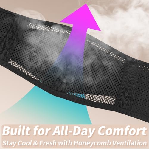 Slim & Narrow Back Brace for Lower Back Pain Women and Men, Lightweight & Thin Back Support Belt for Sciatica, Herniated Disc Relief, Breathable Lumbar Support Belt with Dual Adjustable Compression-S/M - size: S/M(Waist:32"-42'')