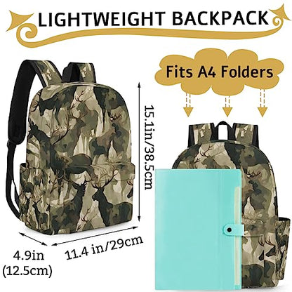 Camouflage Military Kids Backpack for Boys Girls Deer Animal Preschool Toddler Backpack Kindergarten Nursery Bookbag Travel Children Lightweight School Bag - color: Camouflage