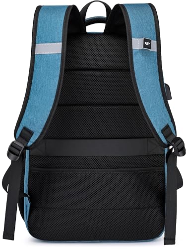 CAFELE Laptop Backpack 17.3 Inch Computer Backpack Daypack Water-Repellent Laptop Bag with USB Charging Port for Business/School/Travel/Women/Men (Lake blue, 17.3 Inches) - color: Lake Blue