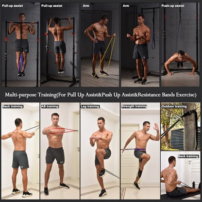 Ally Peaks Pull Up Assistance Bands，Heavy Duty Resistance Band for Pull Up Bar，Adjustable Weight/Size with Fabric Feet/Knee Rest Pull up bands,Up to 410lbs Assistance，resistance bands and assist bands - style: 4 resistance bands