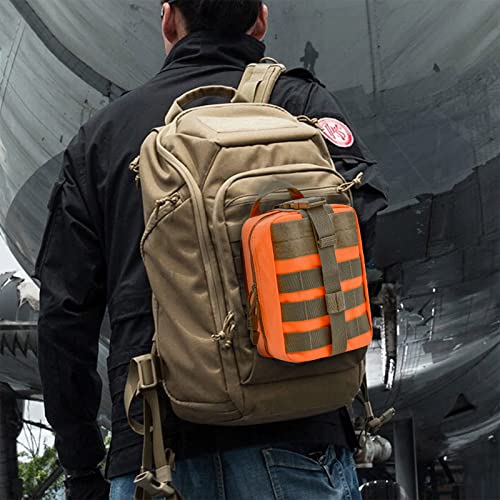 First Aid Pouch 1000D Nylon Tactical Molle Tear Away Medical Pouch Empty Utility Pouch for Outdoor Activities Medical Supplies Camping Hiking Travel,Bag Only - color: Orange