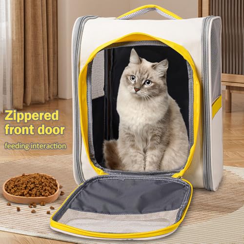 Vivicreate Cat Backpack Carrier for Dogs and Cats Kittens Rabbits, Foldable Mesh, Cat Carrier Backpack 15 Lbs, Pet Backpack Carrier for Walking, Camping and Cycling (Pink) - color: Pink