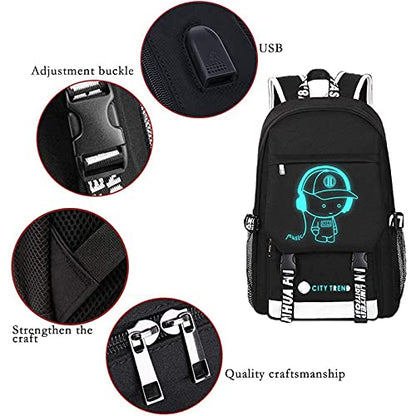 Asge Large Teens School Backpacks Waterproof Nylon Football Printing for 8-15 Years Boys & Girls - color: Oslei128-4