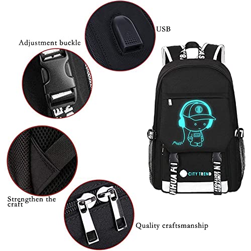 Asge Large Teens School Backpacks Waterproof Nylon Football Printing for 8-15 Years Boys & Girls - color: Oslei128-4