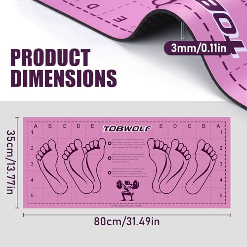 31.5'' X 13.8'' Non-Slip Squat Mat with Foot Position, Pro-Grade Exercise Mat Great for Squats, Leg and Lunges, Improving Muscle Activation, Versatility and Safety, Ideal for Home Fitness Enthusiasts - color: Pink