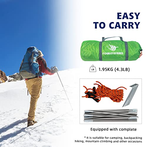 7.2 × 4 × 4 Feet Single Backpack Tent, Waterproof Camping and Hiking Tent can be Used by One Person, Light and Durable - color: Grass Green