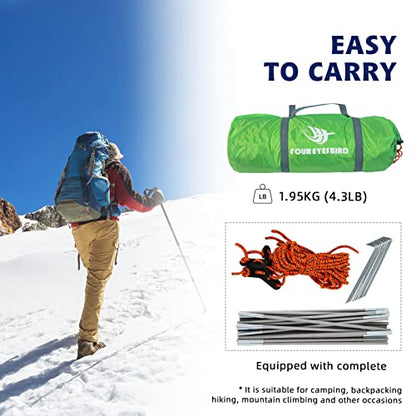 7.2 × 4 × 4 Feet Single Backpack Tent, Waterproof Camping and Hiking Tent can be Used by One Person, Light and Durable - color: Grass Green