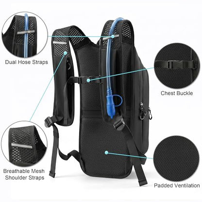 MIYCOO Hydration Backpack - Lightweight Hiking Water Backpack with 2L Water Bladder, Running Hydration Vest Backpack for Men Women, Hydration Pack for Hiking, Cycling, Climbing - color: Dark Gray