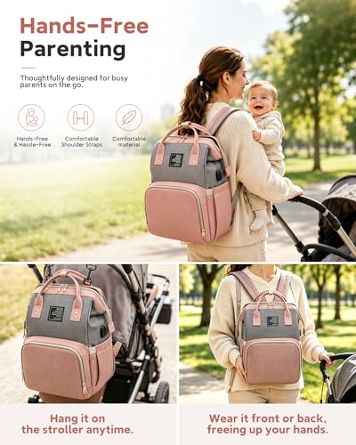 houscly Diaper Bags Backpack for Baby Boy : Large Baby Bag for Boys Girls Mom Toddler Women Men Dad Big Travel Newborn Essential Baby Registry Search Must Haves Grey - color: Grey
