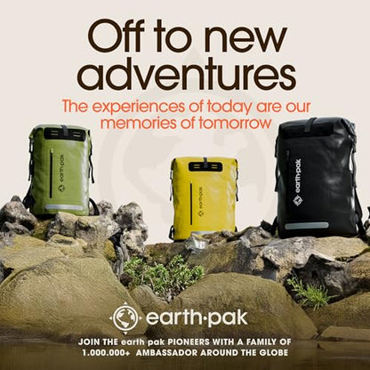 Earth Pak Waterproof Backpack - Heavy Duty Hiking Backpack - Roll-Top Closure Bag - Cushioned Dry Bag Waterproof Phone Case - color: Green, size: 35L