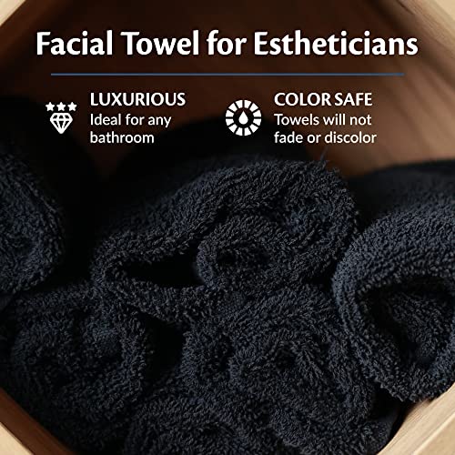 Black Bleach Proof Towels Set, 48 Pack 100% Cotton 16" X 27" Color Safe, Stain Resistant, Quick Drying Towels for Beauty, Hair and Nail Salon, Gym, Spa and Home Hair Care - size: 48 Pack