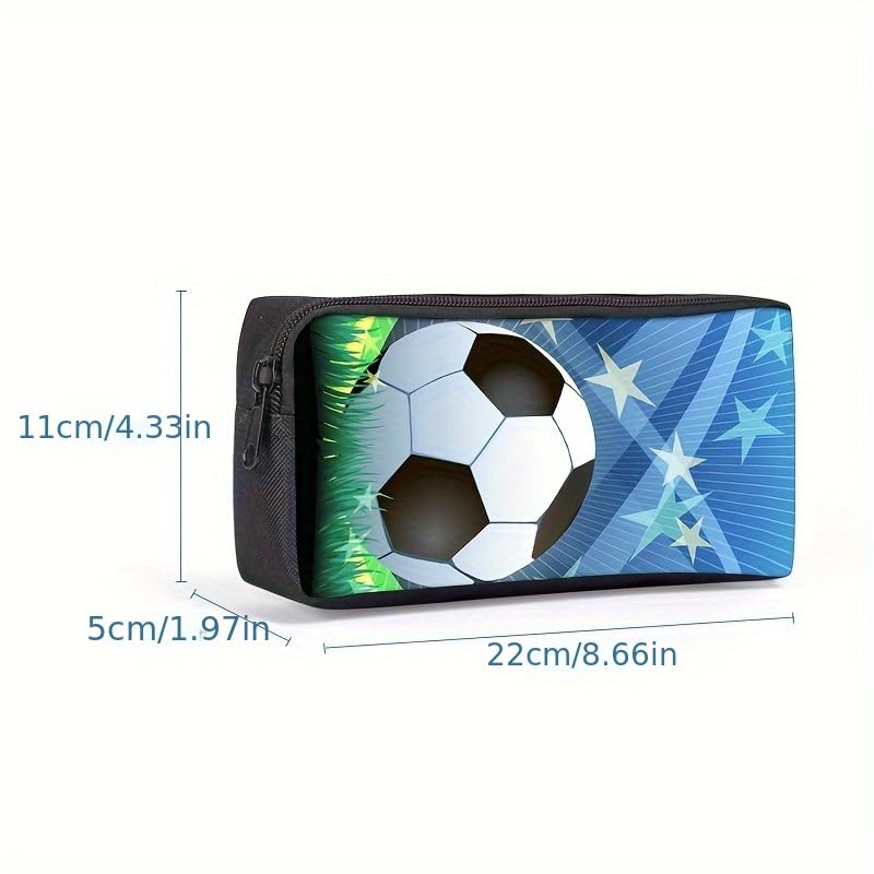 3PCS Soccer Backpack Set, 16" Lightweight Football Daypack, Soccer Ball Print Casual Laptop Backpack for Travel Camping Work (style-10) - color: Style-10