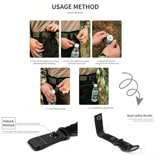 10 PCS Water Bottle Holder Hanging Clip Bottles Buckle Clip Portable Mineral Water Bottle Clip Nylon Beverage Bottles Strap Mineral Waters Ring Holder for Outdoor Camping Hiking