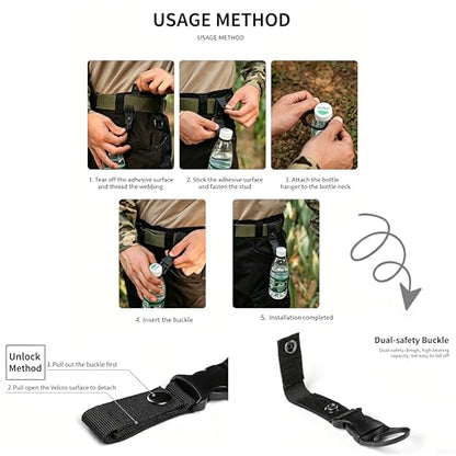 10 PCS Water Bottle Holder Hanging Clip Bottles Buckle Clip Portable Mineral Water Bottle Clip Nylon Beverage Bottles Strap Mineral Waters Ring Holder for Outdoor Camping Hiking