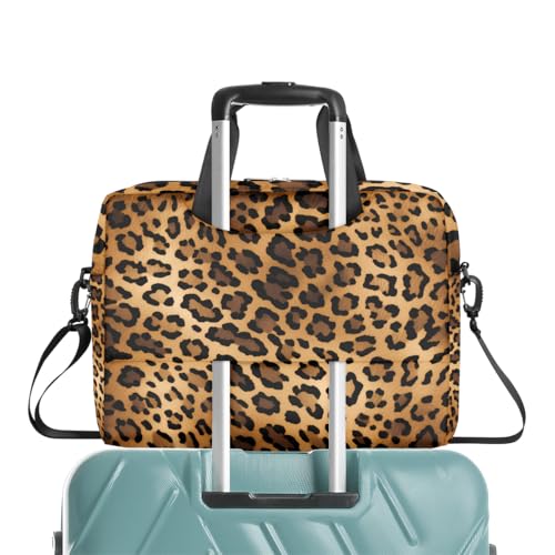15.6 Laptop Case Retro Leopard Cheetah Animal Print Laptop Bag 16 Inch Briefcase with Shoulder Strap - color: Retro Leopard Cheetah Animal Print