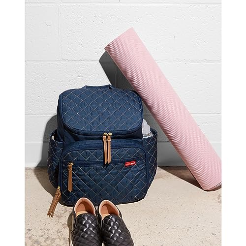 Skip Hop Diaper Bag Backpack: Forma, Multi-Function Baby Travel Bag with Changing Pad & Stroller Attachment, Navy - color: Navy