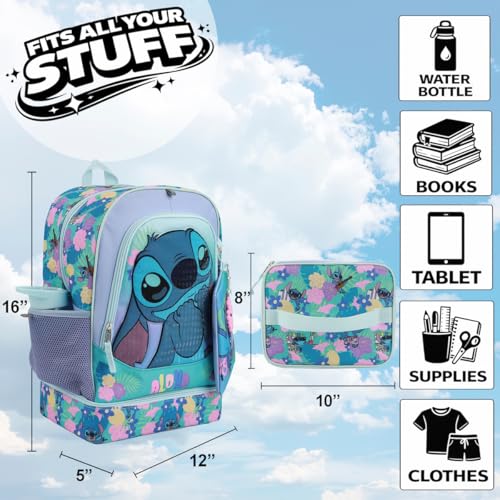 BIOWORLD Womens Kid Lilo & Stitch Backpack Set (Little Kid/Big Kid) Purple Onesize - color: Set Lilo & Stitch Purple, size: 16 Inches
