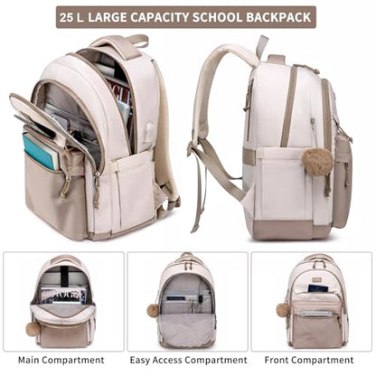 MOMUVO School Backpack Women and Teen Girls,Cute Bookbag Lightweight Laptop Backpack College SchoolBag Students