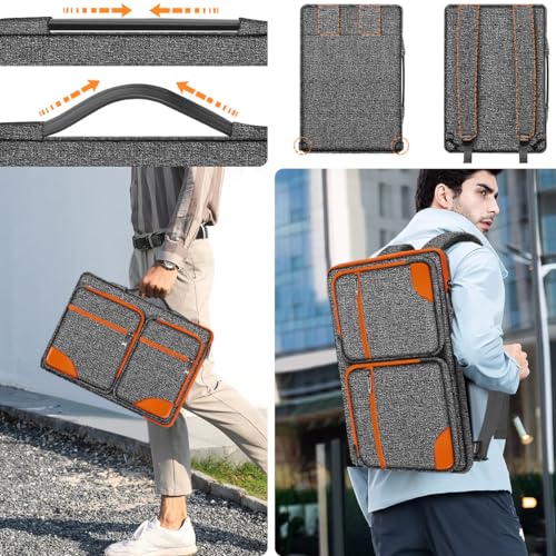 ZINZ 360 Protective Laptop Case 15" 15.6" 16" Sleeve, Water-Resistant Handbag with Straps Compatible with 16" MacBook Neo, MacBook Pro Air 16"/15", XPS 16" and Most 15" 15.6" 16" Notebooks,G01OG01 - color: G01og01, size: 15"-16"