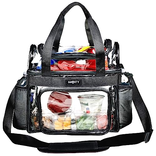 J.CARP Clear Bag Heavy Duty Backpack Durable Transparent See Through Bag - color: Lunch Bag Medium, Black