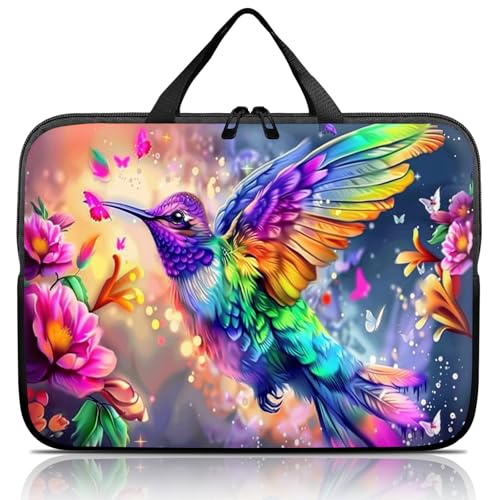14 15 15.4 15.6 inch Laptop Handle Bag Computer Bag, Pouch Holder Notebook Sleeve Cover Soft Case Compatible for Dell,Lenovo,Toshiba HP, Asus Notebook-Colorful Hummingbirds - color: Colorful Hummingbirds