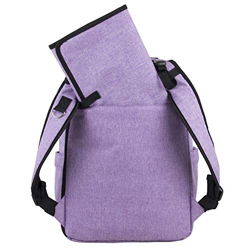 BODHI The Baby Athleisure Tech Diaper Bag Backpack with removable changing pad, Unisex, for Moms and Dads - Purple Chambray - color: Purple