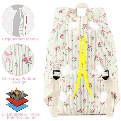 LEDAOU School Backpack for Teen Girls Elementary Middle School Bookbag Kids Backpacks Women Laptop Backpack Travel Daypack - color: Pink-black Bow
