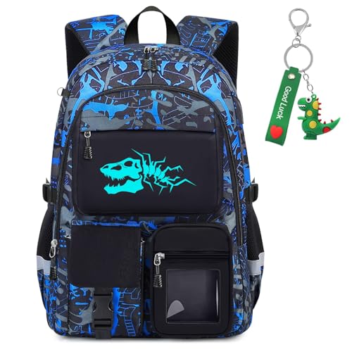 School Backpack for Boys - Dinosaur Boys Backpack for Kids Children Teens Elementary Middle School Students - 18" Large Capacity School Bookbag with Multiple Pockets - color: Dinosaur-backpack Only