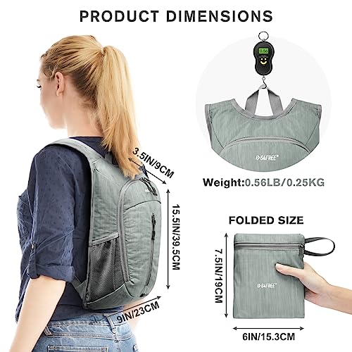 G4Free 10L Hiking Backpack Small Travel Hiking Daypack Lightweight Packable Backpack Casual Foldable Shoulder Bag - color: Grey