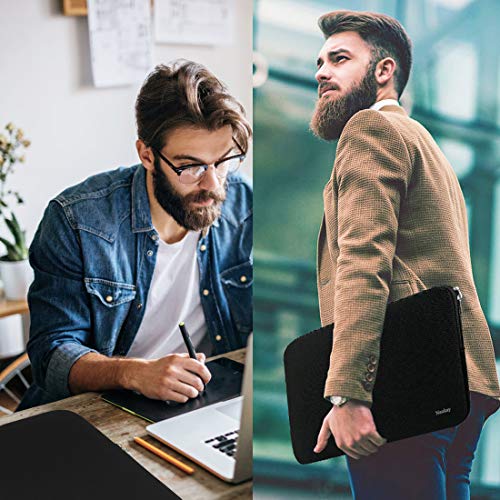 Naukay Laptop Sleeve Case, 15.6 Inch,Resistant Neoprene Notebook Computer Pocket Case/Tablet Briefcase Carrying Bag Compatible Asus/Dell/Fujitsu/HP/Sony/Toshiba/Acer- (Black) - color: Black, size: 15.6 inch
