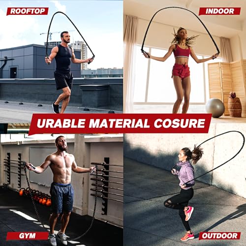 HPYGN Jump Rope, Weighted Jump Rope for Men women, 2.8lb 3.8lb 5lb Heavy Skipping Rope for Exercise, Adult Jumpropes for Home Workout, Improve Strength and Building Muscle,Total Body Workout Equipment - style: 3.8lb